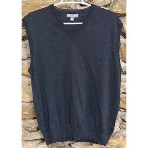 Men’s Toscano Firenze Italy Grey Merino wool v-neck Vest size Large